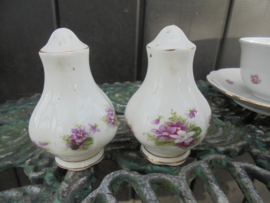Royal Albert Zout en Peper strooiertjes "Sweet Violets"