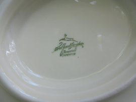 12 persoons Theeservies Hertel Jacob Bavaria met roze roosjes / bloemetjes guirlande
