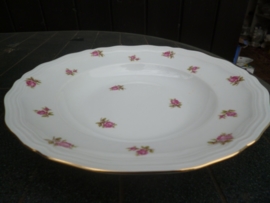 Diepe/Pasta bord Rheinkrone Bavaria met roze/rode roosjes