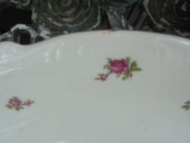 Broodschaal MZ Czechoslovakia met roze roosjes