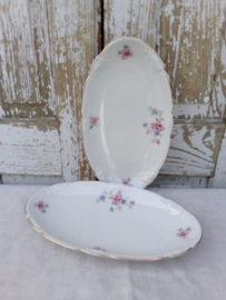 Bolle Buik Theepot met roze roosjes en blauwe bloemetjes
