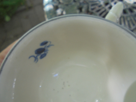 6 persoons Theeservies MOSA met blauw bloemboeket en blauw/grijs randje