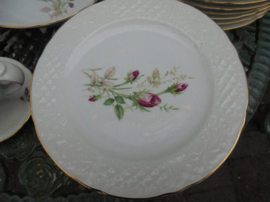 Dinerservies Schumann Arzberg met roze/rode wilde struikroos