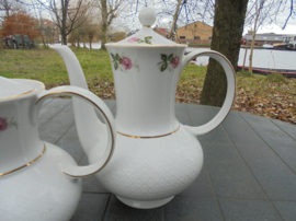 Koffiepot Seltmann Weiden Annabell met roze roosjes en gipskruid