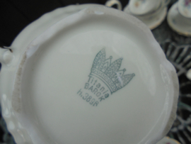 Theeservies Titania Barok met bloemboeketten / roze pioen roos