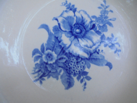 Diep bord BOCH Rodia met blauwe bloemboeketten
