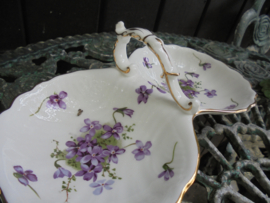 2 vaks schaal met diep paarse viooltjes Hammersley "Victorian Violets"