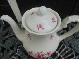 Koffiepot MOSA met roze/rood bloemboeket ZONDER gouden randje