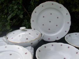 Dinerservies MAGVAM Elly met roze roosjes (bijna compleet..)