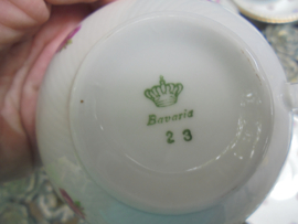 Koffiepot Bavaria met dubbele roze roosjes