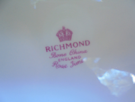 Engelse kleine Cake schaal Ridgemond "Rose Time" met roze roosjes