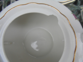 Koffieservies MZ met roze / rode roosjes 8 persoons