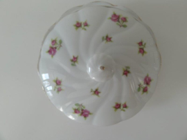 ZELDZAAM!! Ronde Botervloot/potje Victoria met roze roosjes