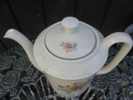 Hoge Theepot Mosa met geel/oranje/blauwe bloem