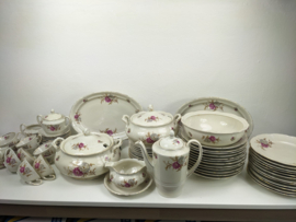 Theeservies MOSA met roze en witte bol chrysant