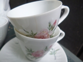 Mokka Koffiepotje Hutschenreuther Excellenz Rosita Bavaria met roze roos