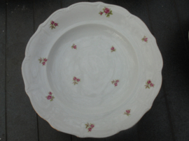 Diep bord Wunsiedel met roze/rode roosjes (4 kleinere roosjes)