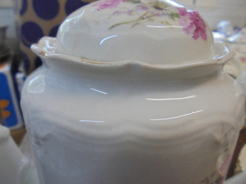 Koffiepot Brussels porselein met roze bloesem / bloemen