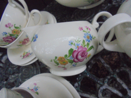 THEEservies Mosa met roze roos - bloemboeket