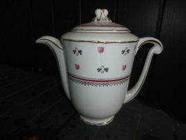 Koffiepot Ceranord France met roze roosjes