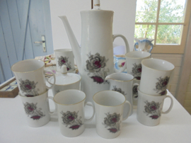 Modern MOSA Koffieservies met grijs/rode rozen