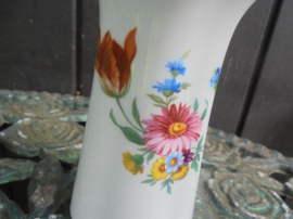 Vaas met bloemboeket / roze bloem, oranje tulp