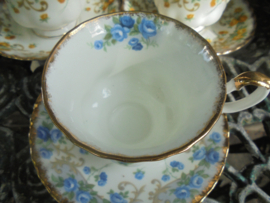 Grote kop en schotel Royal Albert Sheraton series ANGELA met blauwe roosjes