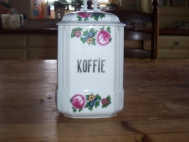 Romantische voorraadpot "Koffie" met oa. rose roosjes