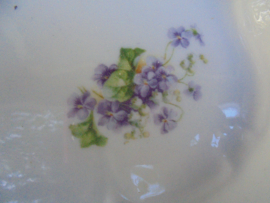 Porseleinen Dienblad met paarse viooltjes