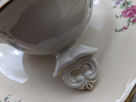 Koffieservies TULOWICE Poland met grote bloemtak met oa. roos