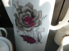 Modern MOSA Koffieservies met grijs/rode rozen