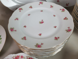 Grote ronde serveerschaal Winterling Marktleuthen Bavaria met roze roosjes