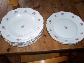 Diep bord Wunsiedel met roze/rode roosjes