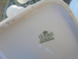Voorraadpot KOFFIE met roze roosjes rand van Victoria