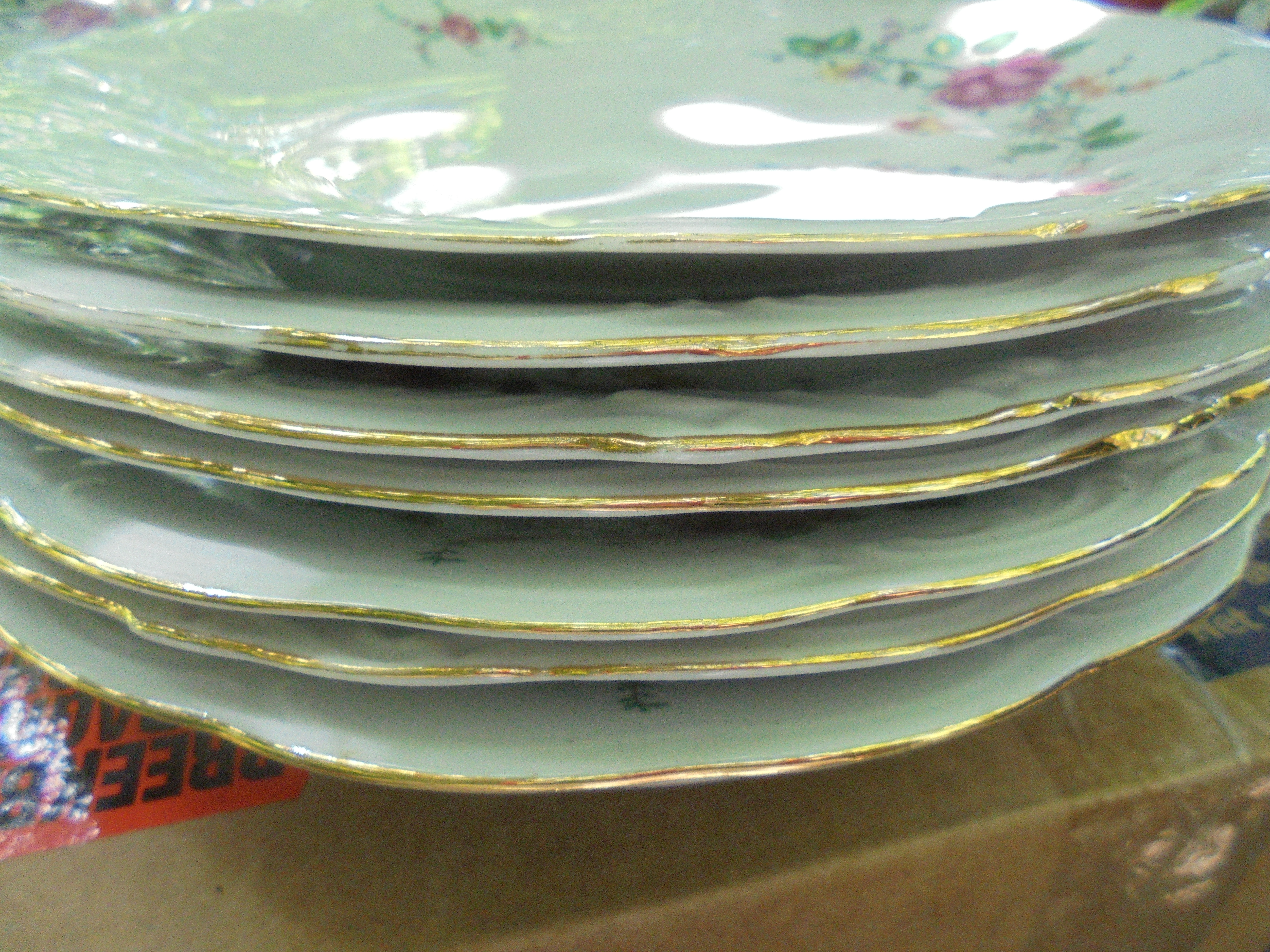 Dinerbord Wawel met grote bloemtak/rode roos
