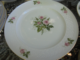 Diner bord Seltmann Weiden Bavaria Annabell met roze roosjes en gipskruid
