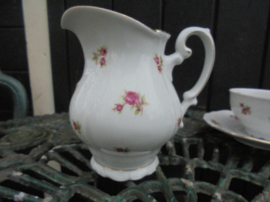 Roomkan (Koffieservies) Wunsiedel Bavaria met roze/rode roosjes