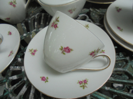 Mitterteich Rosette Koffieservies met roze roosjes 8 persoons