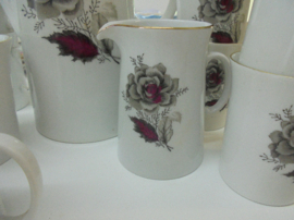 Modern MOSA Koffieservies met grijs/rode rozen