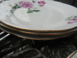 Dinerbord Bohemia met grote roze roos tak