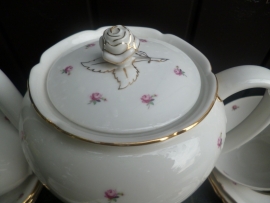 Koffieservies Seltmann Weiden Bavaria Rose met mini roze roosjes