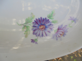 Ovale Vleesschaal MOSA met paarse Margriet / Aster / bloem
