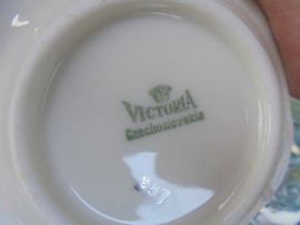 Kleine Petit four / Bonbonschaaltje Victoria Art deco decor bruin/oranje