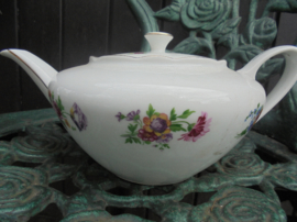 Theepot MZ Czechoslovakia met bloemboeket / roze roos