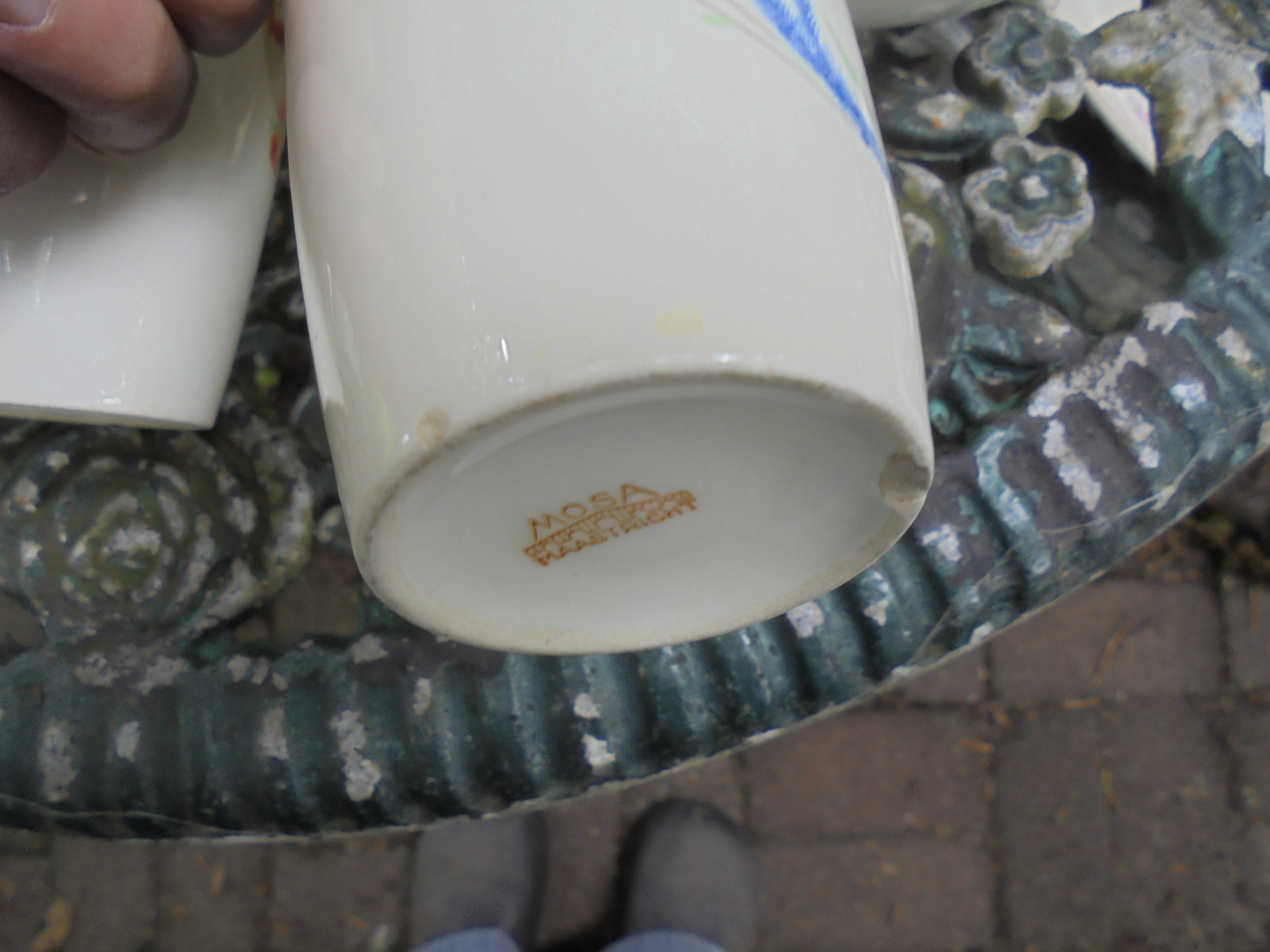 Melk- / Waterbeker MOSA met bloemboeket met oa. roze en gele tulp