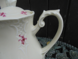 Koffiepot MOSA met roze/rood bloemboeket ZONDER gouden randje