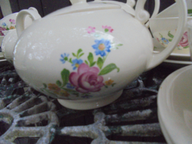 THEEservies Mosa met roze roos - bloemboeket