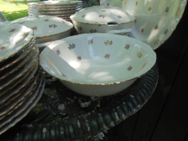 Groot Dinerservies KAHLA met roze roosjes en her en der gouden roosjes