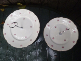 1 laags Etagere/Bonbonniere JSV Elly met zacht roze enkele roosjes