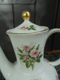 Koffiepot Seltmann Weiden Annabell met roze roosjes en gipskruid